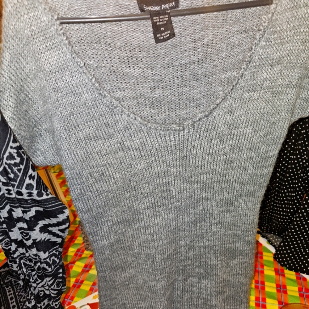 Sweater Project gray fuzzy sweater